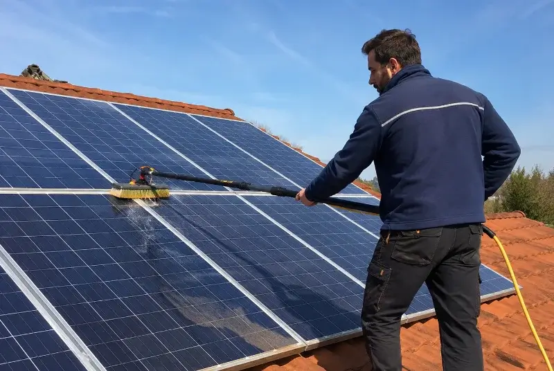 Nettoyage et entretien de panneaux solaires à la Verdière