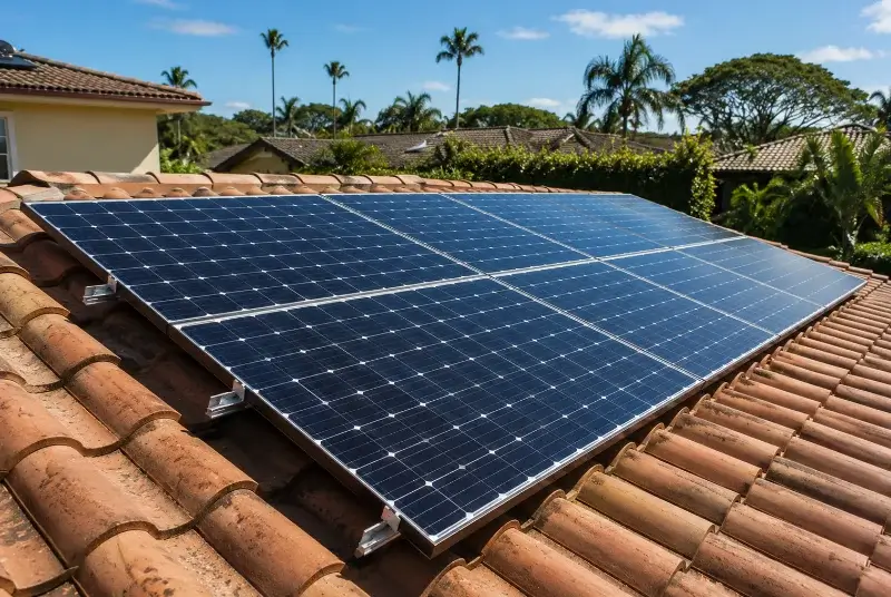 Installation de panneaux solaires à la Verdière